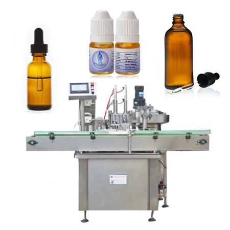 Macchina automatica per l'etichettatura di tappatura di riempimento dell'olio di e-liquid di vapore per bottiglia ambrata da 15 ml 20 ml 50 ml
